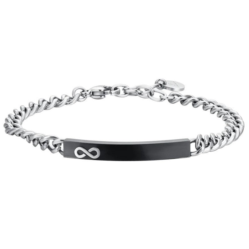 Bracciale da Uomo in acciaio con piastra infinito Luca Barra BA1802