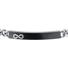 Cargar imagen en el visor de la galería, Bracciale da Uomo in acciaio con piastra infinito Luca Barra BA1802
