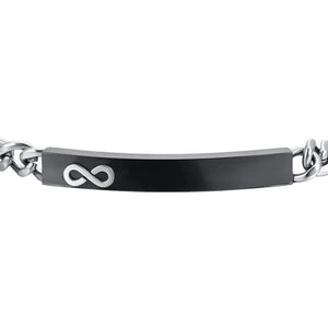 Bracciale da Uomo in acciaio con piastra infinito Luca Barra BA1802