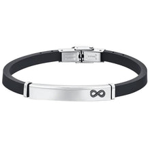 Load image into Gallery viewer, Bracciale da Uomo in silicone e piastra in acciaio con Infinito Luca Barra BA1804
