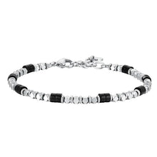 Cargar imagen en el visor de la galería, Bracciale da uomo in Acciaio Ematite e Onice Luca Barra  BA1864
