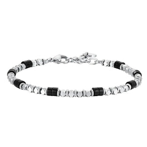 Bracciale da uomo in Acciaio Ematite e Onice Luca Barra  BA1864