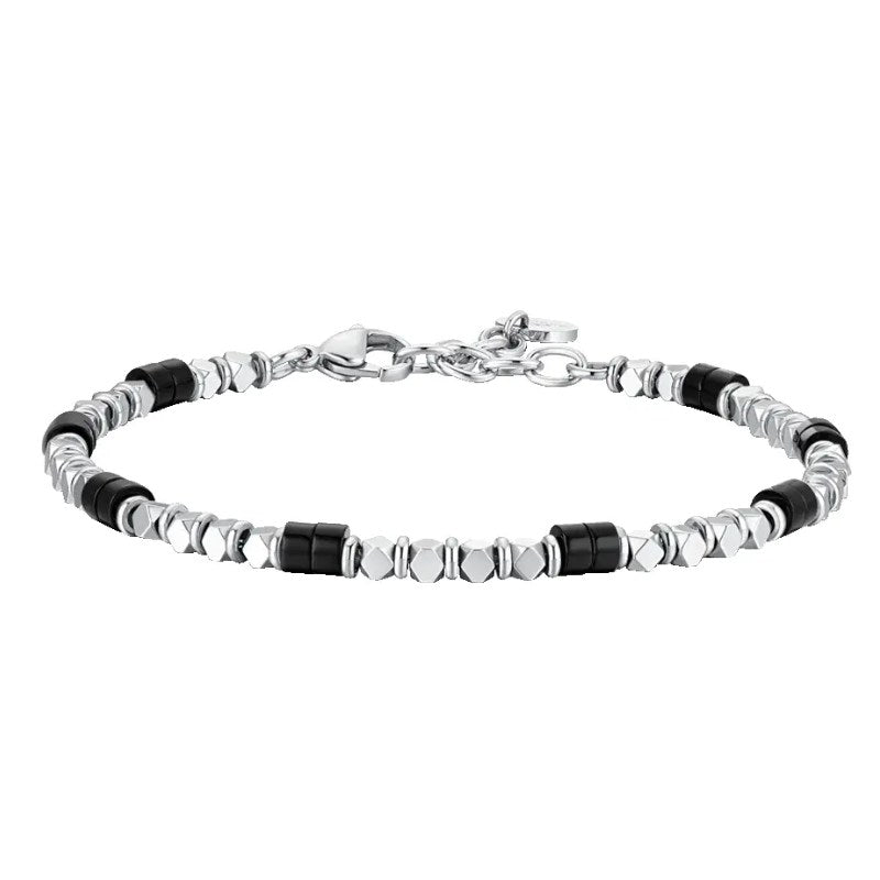 Bracciale da uomo in Acciaio Ematite e Onice Luca Barra  BA1864