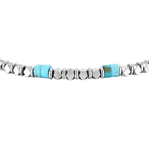Bracciale da uomo in Acciaio con ematite e turchesi Luca Barra BA1866