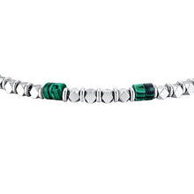Cargar imagen en el visor de la galería, Bracciale da uomo in Acciaio con ematite e malachite Luca Barra BA1867

