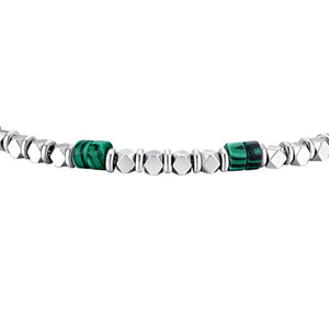 Bracciale da uomo in Acciaio con ematite e malachite Luca Barra BA1867