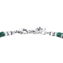 Cargar imagen en el visor de la galería, Bracciale da uomo in Acciaio con ematite e malachite Luca Barra BA1867
