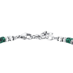 Bracciale da uomo in Acciaio con ematite e malachite Luca Barra BA1867