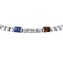 Cargar imagen en el visor de la galería, Bracciale da uomo in Acciaio con ematite e Pietre Multicolore Luca Barra BA1868
