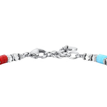 Cargar imagen en el visor de la galería, Bracciale da uomo in Acciaio con ematite e Pietre Multicolore Luca Barra BA1868
