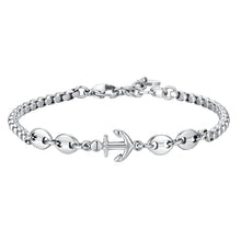 Cargar imagen en el visor de la galería, Bracciale da uomo in Acciaio con ancora Luca Barra BA1875
