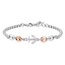 Cargar imagen en el visor de la galería, Bracciale da uomo in Acciaio con ancora Luca Barra BA1877
