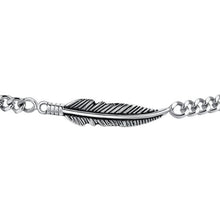 Cargar imagen en el visor de la galería, Bracciale da uomo in Acciaio con piuma Luca Barra BA1879
