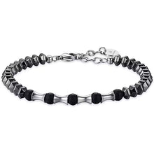 Cargar imagen en el visor de la galería, Bracciale da uomo in acciaio con ematite Luca Barra BK1473
