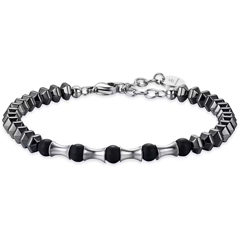 Bracciale da uomo in acciaio con ematite Luca Barra BK1473