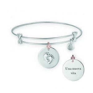 Bracciale da donna in acciaio con frase  ”una nuova vita” Luca Barra BK1532