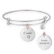 Carica l&#39;immagine nel visualizzatore di Gallery, Bracciale da donna in acciaio con frase  ”La mia principessa” Luca Barra BK1534
