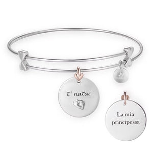 Bracciale da donna in acciaio con frase  ”La mia principessa” Luca Barra BK1534