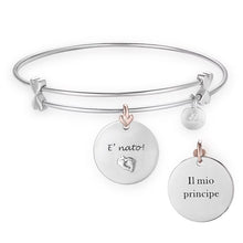 Carica l&#39;immagine nel visualizzatore di Gallery, Bracciale da donna in acciaio con frase  ”La mia principe” Luca Barra BK1535
