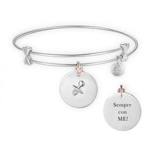 Carica l&#39;immagine nel visualizzatore di Gallery, Bracciale da donna in acciaio con frase  ”Sempre con ME” Luca Barra BK1536
