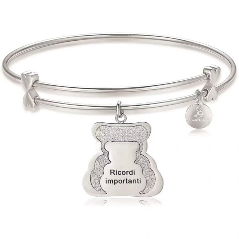 Bracciale da donna in acciaio con Orso Luca Barra BK1544