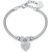 Carica l&#39;immagine nel visualizzatore di Gallery, Bracciale da donnain acciaio con ciondolo cuore Luca Barra BK1933

