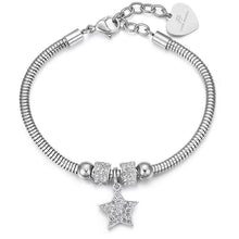 Carica l&#39;immagine nel visualizzatore di Gallery, Bracciale da donna in acciaio con ciondolo stella Luca Barra BK1937

