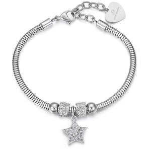 Bracciale da donna in acciaio con ciondolo stella Luca Barra BK1937