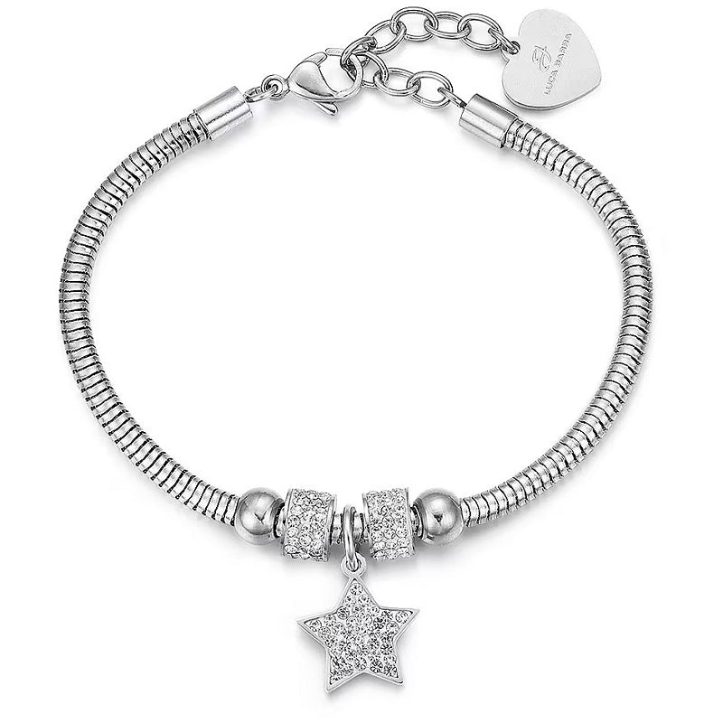 Bracciale da donna in acciaio con ciondolo stella Luca Barra BK1937