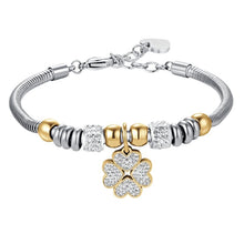 Carica l'immagine nel visualizzatore di Gallery, Bracciale da donna in acciaio con quadrifoglio Luca Barra BK2337

