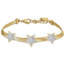 Cargar imagen en el visor de la galería, Pulsera de mujer Luca Barra BK2422 serpiente de acero con estrellas
