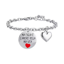 Carica l&#39;immagine nel visualizzatore di Gallery, Bracciale da donna in acciaio con ciondoli Luca Barra BK2483
