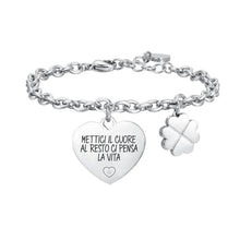 Cargar imagen en el visor de la galería, Pulsera de acero para mujer "Pon tu corazón en el resto..." Luca Barra BK2490
