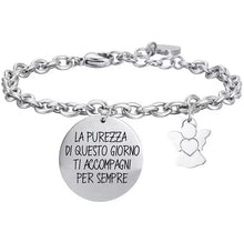 Carica l&#39;immagine nel visualizzatore di Gallery, Bracciale da donna in acciaio &quot;La purezza di questo giorno...&quot; Luca Barra BK2494
