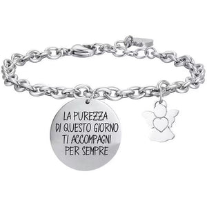 Bracciale da donna in acciaio "La purezza di questo giorno..." Luca Barra BK2494