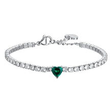 Load image into Gallery viewer, Women&#39;s tennis bracelet with heart Luca Barra BK2520
