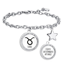 Cargar imagen en el visor de la galería, Pulsera de acero para mujer Signo del zodiaco “Tauro” Luca Barra BK2542
