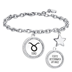 Pulsera de acero para mujer Signo del zodiaco “Tauro” Luca Barra BK2542