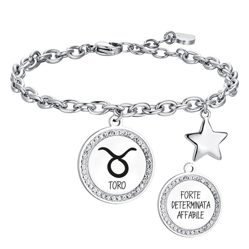 Pulsera de acero para mujer Signo del zodiaco “Tauro” Luca Barra BK2542