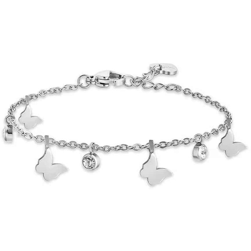 Bracciale da donna in acciaio con farfalle Luca Barra BK2618