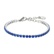 Cargar imagen en el visor de la galería, Bracciale tennis da donna con cristalli blu Luca Barra BK2627
