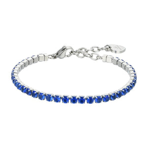 Bracciale tennis da donna con cristalli blu Luca Barra BK2627