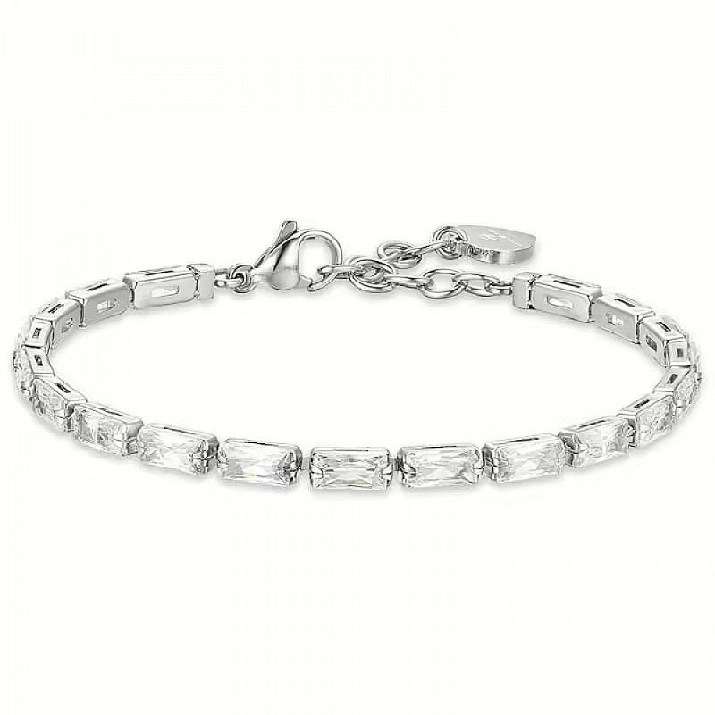 Bracciale da donna in acciaio con zirconi Luca Barra BK2629