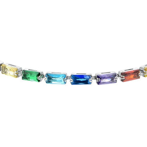 Bracciale tennis da donna in acciaio con cristalli multicolor Luca Barra BK2632