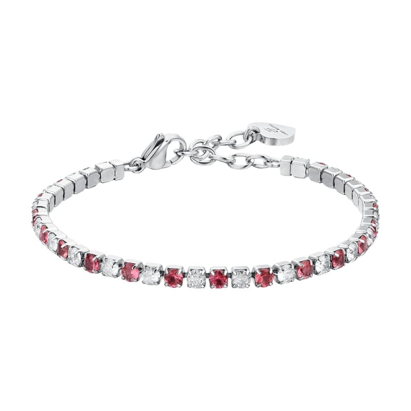 Bracciale tennis da donna in acciaio con cristalli Luca Barra BK2635