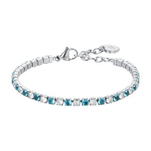 Cargar imagen en el visor de la galería, Bracciale tennis da donna in acciaio con cristalli Luca Barra BK2636
