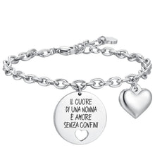 Load image into Gallery viewer, Bracciale da Donna in acciaio Luca Barra Il cuore di una Nonna BK2643
