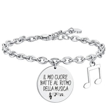 Cargar imagen en el visor de la galería, Bracciale da Donna in acciaio Luca Barra Nota musicale BK2644
