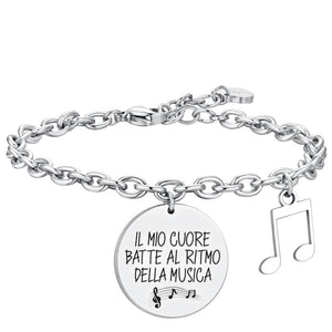 Bracciale da Donna in acciaio Luca Barra Nota musicale BK2644