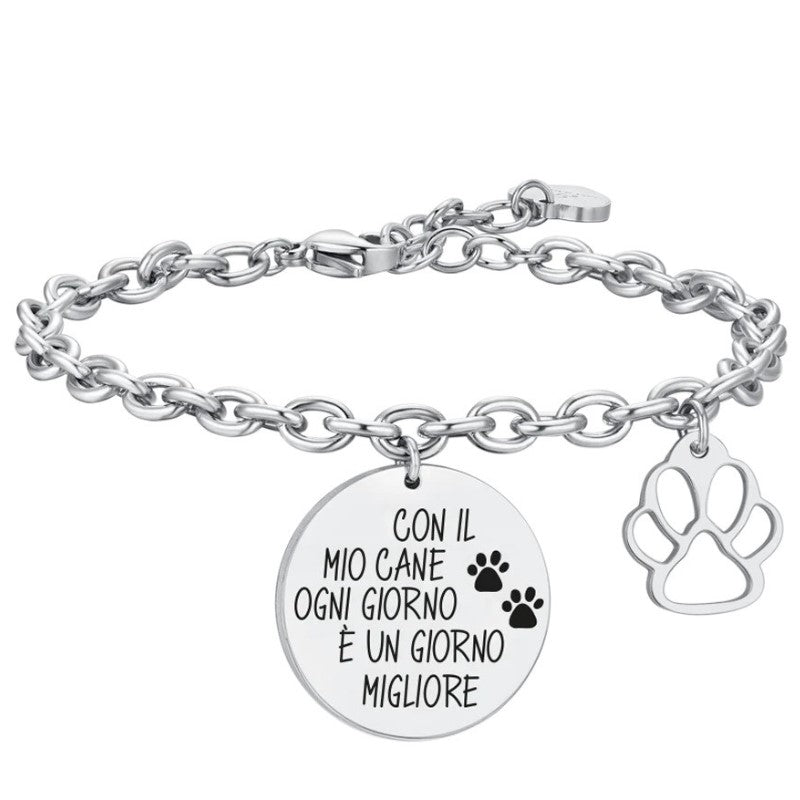 Bracciale da Donna in acciaio Luca Barra Cane BK2646